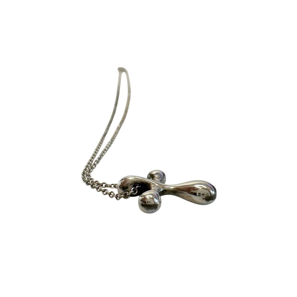 Tiffany and Co Elsa Peretti Cross Pendant Necklace in Sterling Silver (16") - Picture 4 of 16